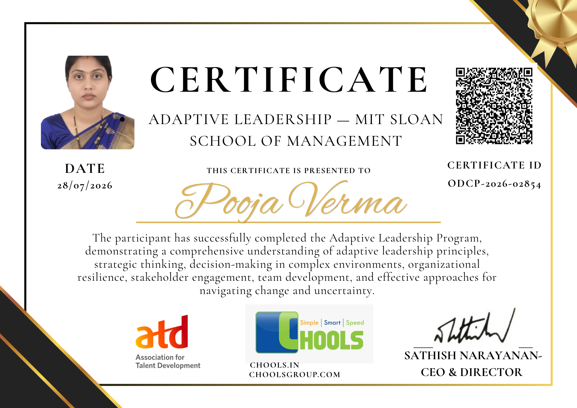 Adaptive Leadership — MIT Sloan School of Management Program Certificate